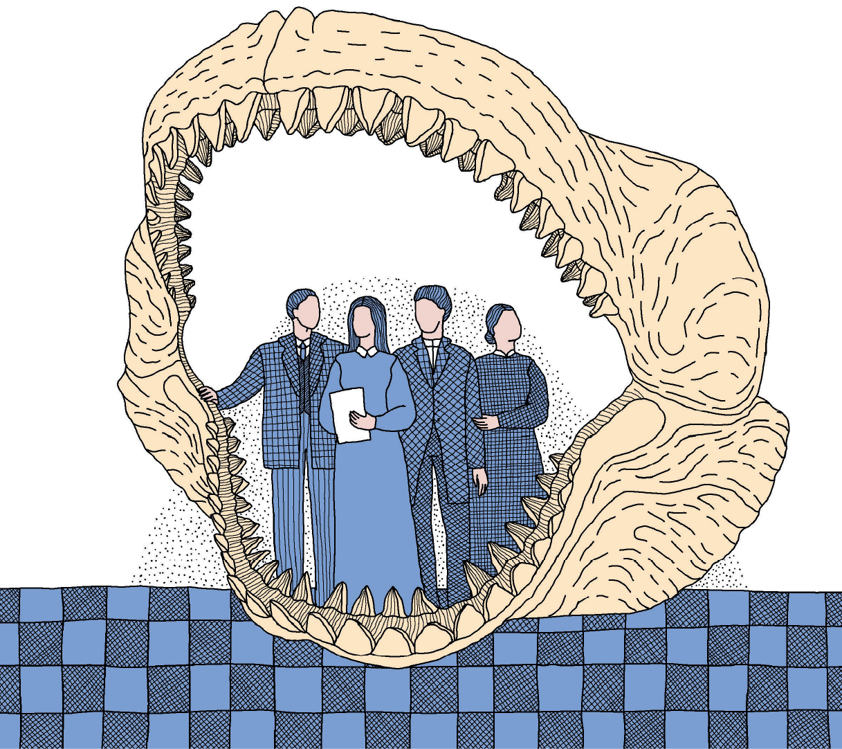 Ілюстрацыя памеру сківіцы мегаладона